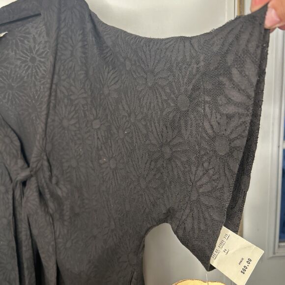 NWT Sand Dollars Cover Up Dress Plus 3X Black Tie Front Cruise Wear Open Weave - Picture 6 of 9